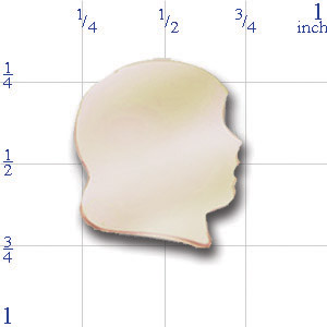 A3421 14K GIRL FACE SILHOUETTE SLIDE 